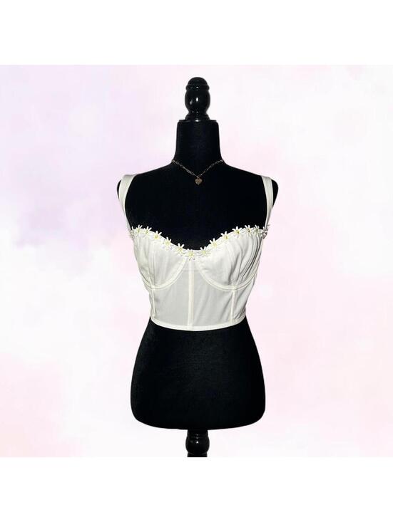 Urban Outfitters Other - Urban Outfitters x Out From Under White Floral Cropped Corset Top